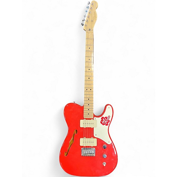 Used Squier paranormal Capri Orange Hollow Body Electric Guitar