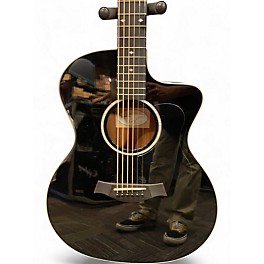 Used Taylor 214CE-BLK DLX Black Acoustic Electric Guitar