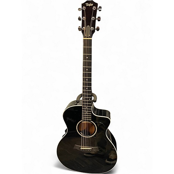 Used Taylor 214CE-BLK DLX Black Acoustic Electric Guitar
