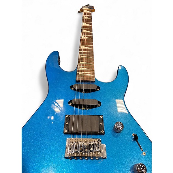 Used Nicon FAST FINGERS Placid Metallic Blue Solid Body Electric Guitar