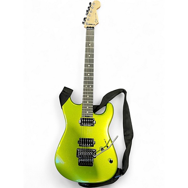 Used Charvel Pro Mod San Dimas HH FR Lime Green Solid Body Electric Guitar