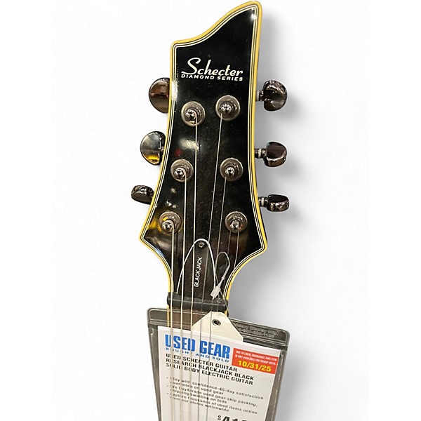 Used Schecter Guitar Research BLACKJACK Black Solid Body Electric Guitar