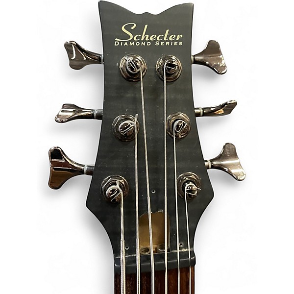 Used Schecter Guitar Research Stiletto Studio 6 String Trans Black Electric Bass Guitar