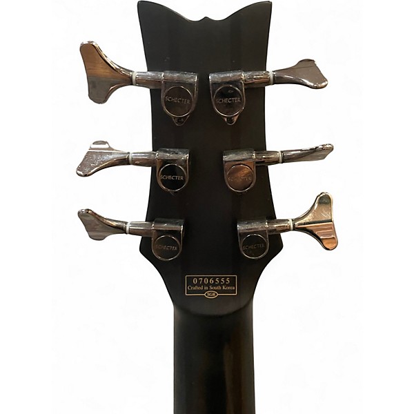 Used Schecter Guitar Research Stiletto Studio 6 String Trans Black Electric Bass Guitar