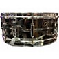 Used 1970s Rogers 14in STEEL SNARE Black and Silver Drum