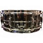 Used 1970s Rogers 14in STEEL SNARE Black and Silver Drum