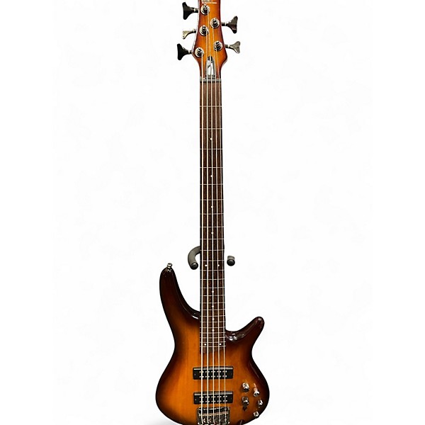Used Ibanez SR375F 5 String Brown Burst Electric Bass Guitar