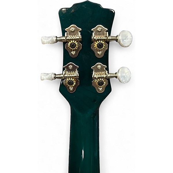 Used Luna Owl Quilt Top Concert transparent Green Ukulele