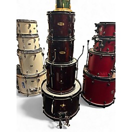 Used Gammon Percussion 4 Piece SHELL PACK Wine Red Drum Kit