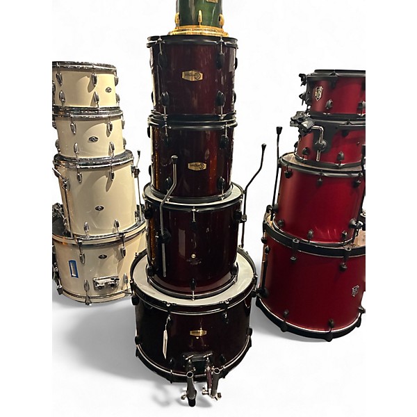 Used Gammon Percussion 4 Piece SHELL PACK Wine Red Drum Kit