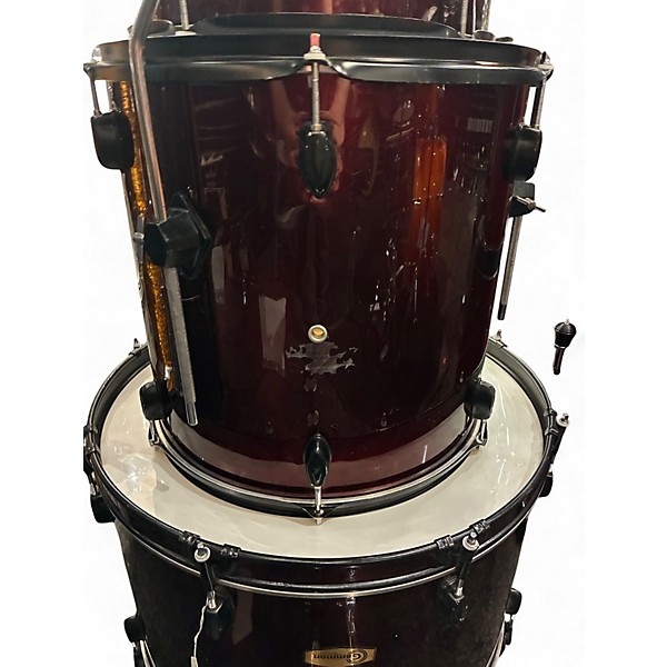 Used Gammon Percussion 4 Piece SHELL PACK Wine Red Drum Kit