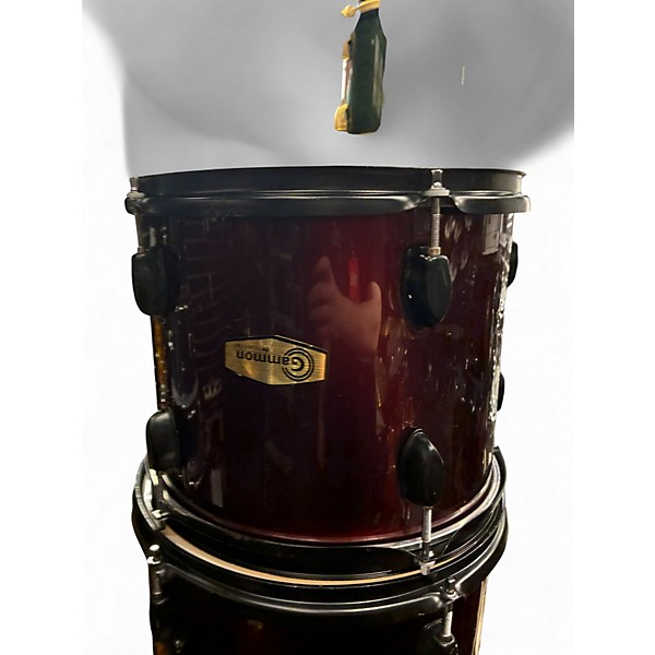 Used Gammon Percussion 4 Piece SHELL PACK Wine Red Drum Kit