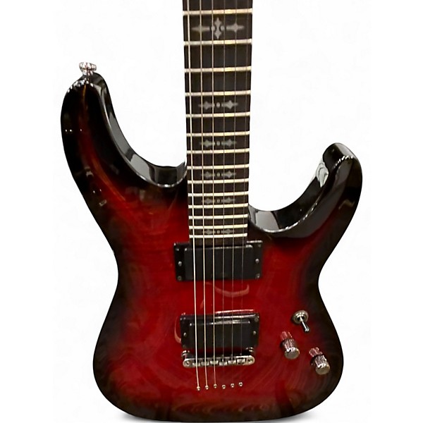 Used Schecter Guitar Research Demon 6 Red Solid Body Electric Guitar