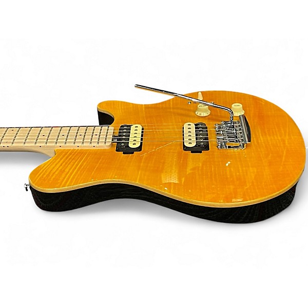 Used Sterling by Music Man Sub AX3 Axis Trans Gold Solid Body Electric Guitar