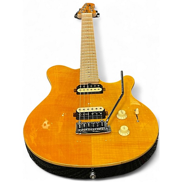 Used Sterling by Music Man Sub AX3 Axis Trans Gold Solid Body Electric Guitar