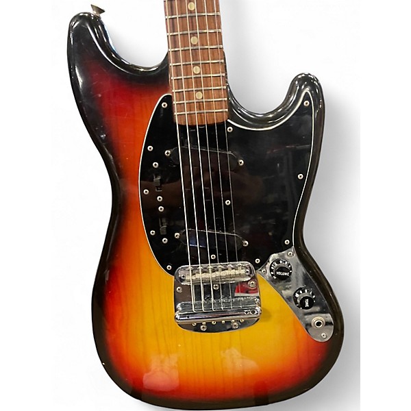 Vintage 1977 Fender Mustang Sunburst Solid Body Electric Guitar