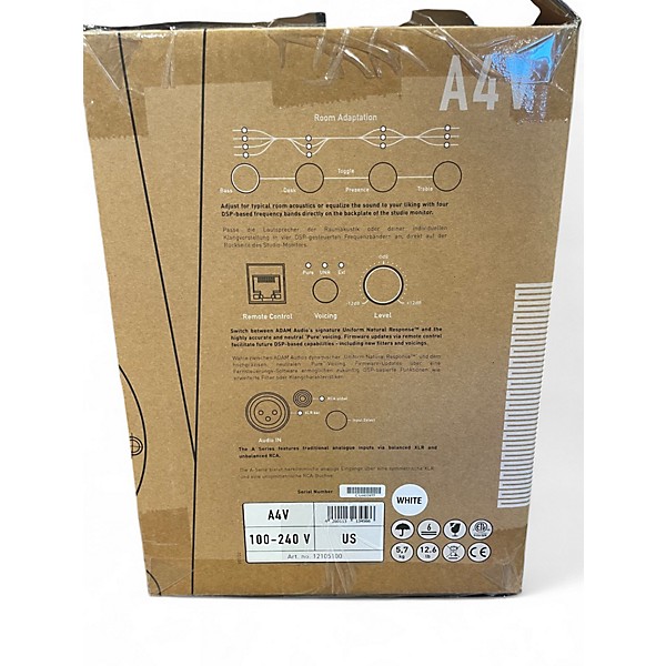 Used ADAM Audio A4V PAIR WHITE Powered Monitor