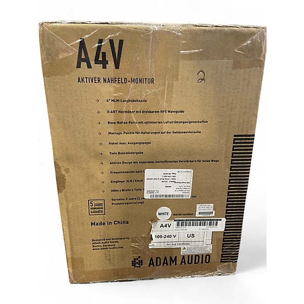 Used ADAM Audio A4V PAIR WHITE Powered Monitor