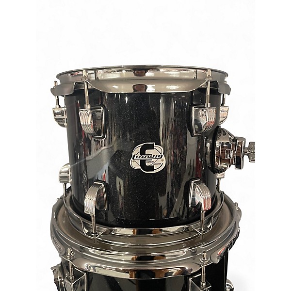Used Ludwig 5 Piece element black sparkle Drum Kit