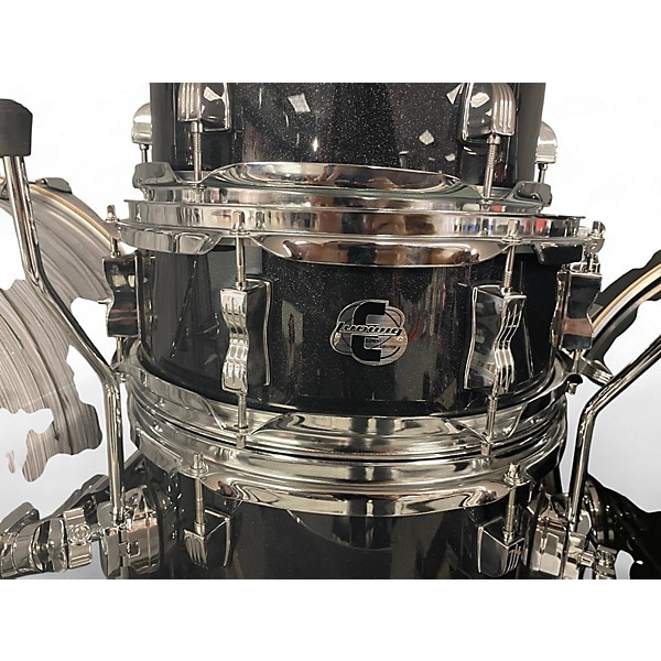 Used Ludwig 5 Piece element black sparkle Drum Kit