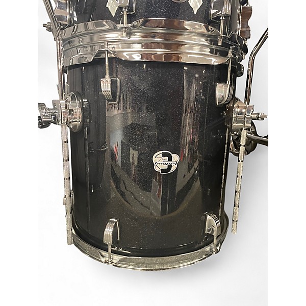 Used Ludwig 5 Piece element black sparkle Drum Kit