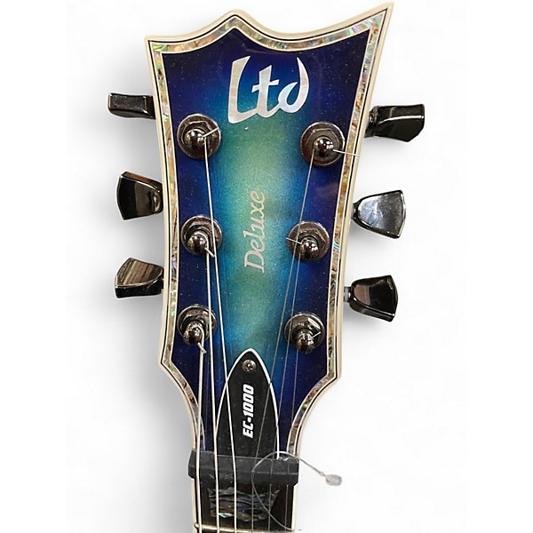 Used ESP LTD EC1000 Deluxe Ocean Blue Burst Solid Body Electric Guitar
