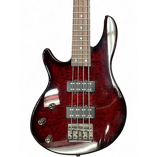 Used Schecter Guitar Research Diamond Series Raiden Special 4 Trans Red Electric Bass Guitar
