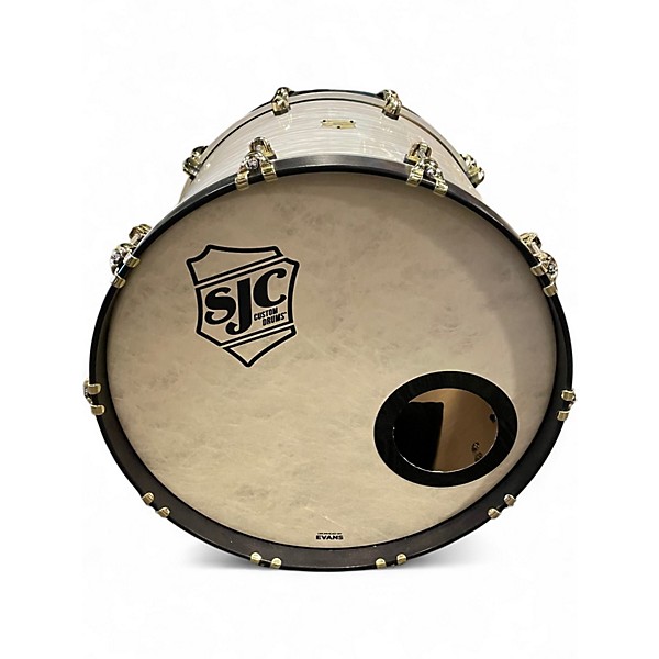 Used SJC Drums 3 Piece PROVIDENCE CALCUTTA WHITE Drum Kit