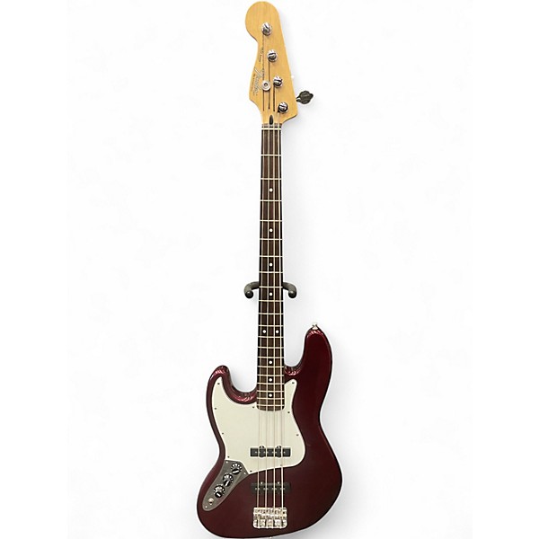 Used Fender Standard Jazz Bass Left Handed Maroon Electric Bass Guitar