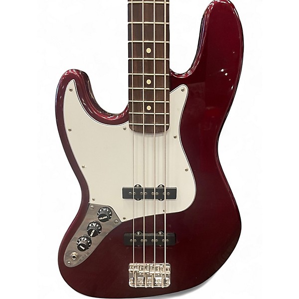 Used Fender Standard Jazz Bass Left Handed Maroon Electric Bass Guitar