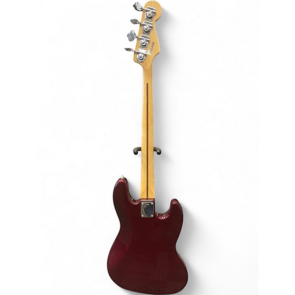 Used Fender Standard Jazz Bass Left Handed Maroon Electric Bass Guitar