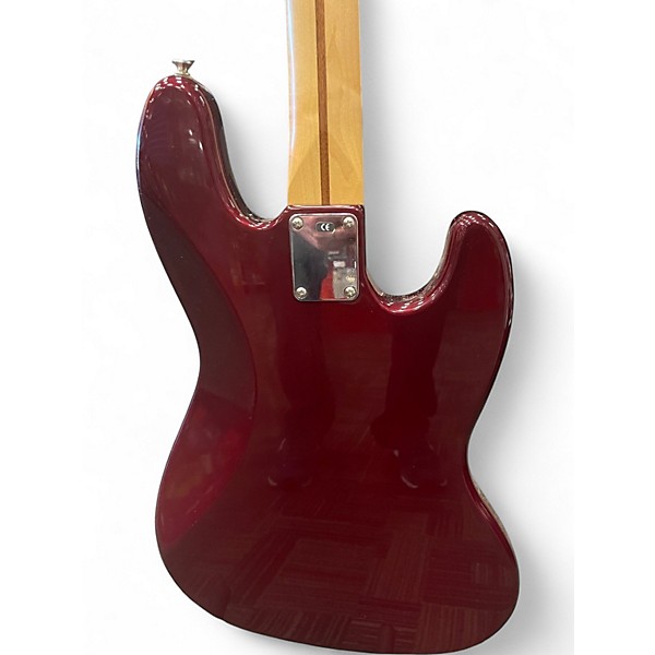 Used Fender Standard Jazz Bass Left Handed Maroon Electric Bass Guitar