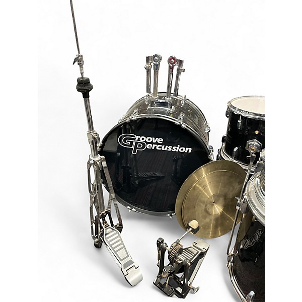 Used Groove Percussion 5 Piece 5 piece Black Drum Kit