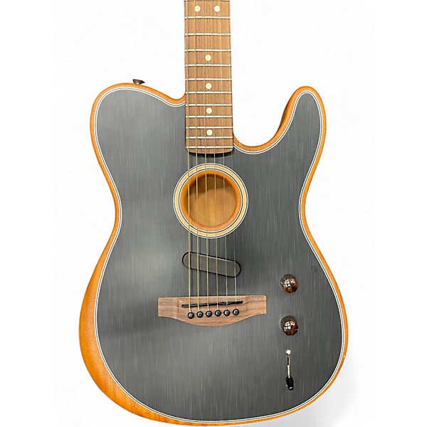 Used Fender Acoustasonic Player Telecaster Black Acoustic Electric Guitar