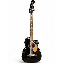 Used Fender Kingman Acoustic Electric Bass Black Acoustic Bass Guitar