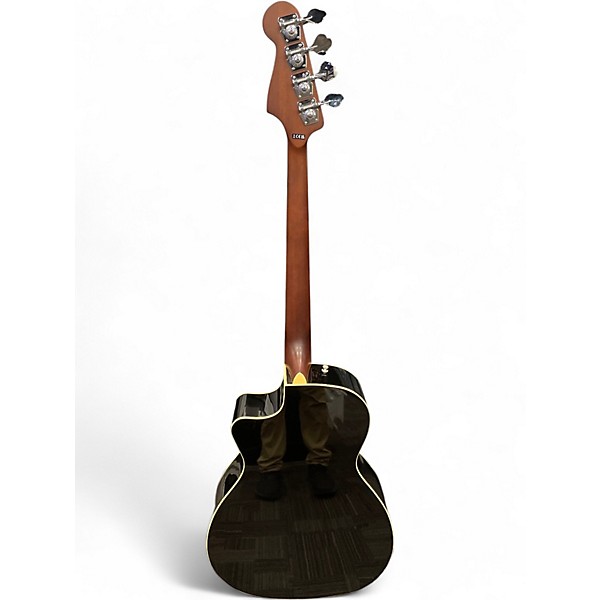 Used Fender Kingman Acoustic Electric Bass Black Acoustic Bass Guitar