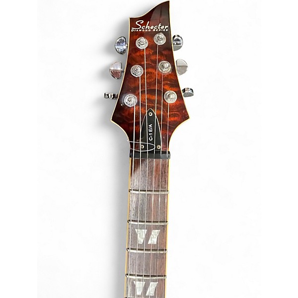 Used Schecter Guitar Research C1 E/A 2 Tone Sunburst Hollow Body Electric Guitar
