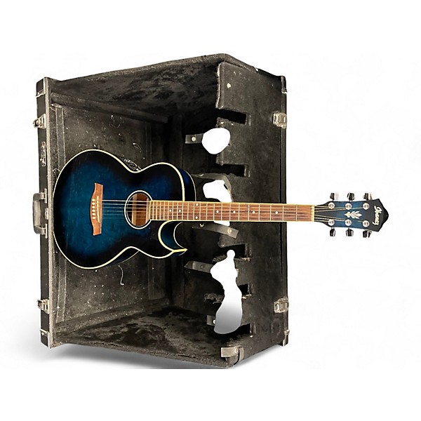 Used Ibanez AES10 TRANSPARENT BLUE Acoustic Electric Guitar