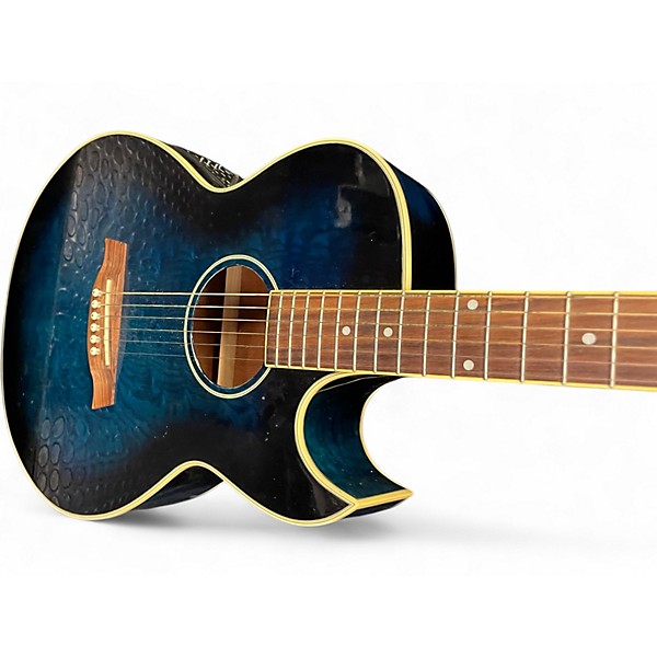 Used Ibanez AES10 TRANSPARENT BLUE Acoustic Electric Guitar