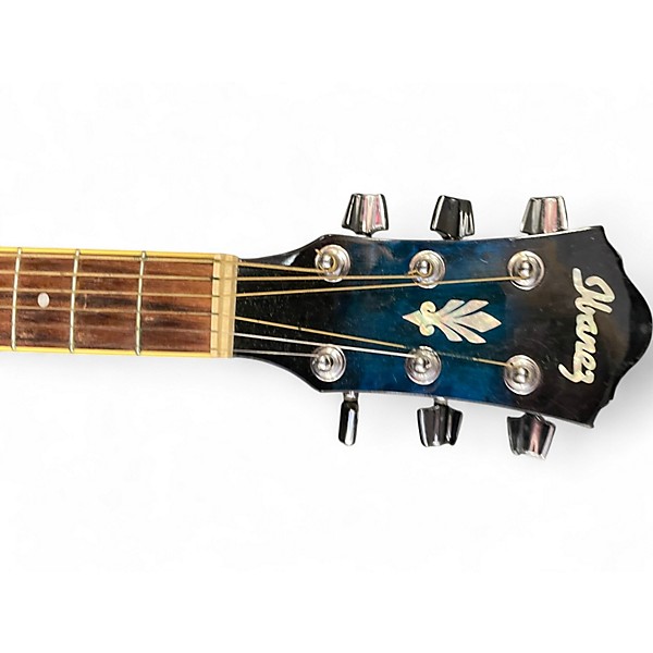 Used Ibanez AES10 TRANSPARENT BLUE Acoustic Electric Guitar