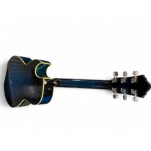 Used Ibanez AES10 TRANSPARENT BLUE Acoustic Electric Guitar