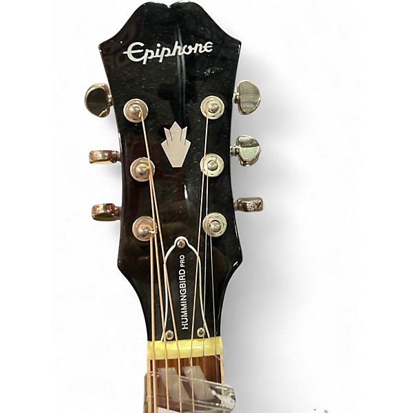 Used Epiphone Hummingbird Pro 2 Tone Sunburst Acoustic Electric Guitar