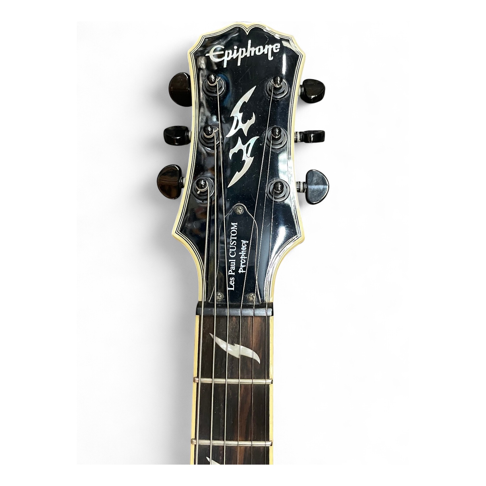 Used Epiphone Prophecy Les Paul Custom Plus Trans Black Solid Body