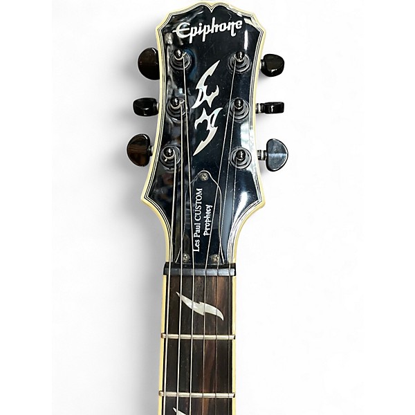 Used Epiphone Prophecy Les Paul Custom Plus Trans Black Solid Body Electric Guitar