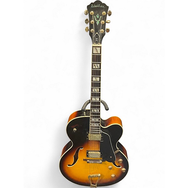 Used Washburn J5 Jazz Venetian Tobacco Sunburst Hollow Body Electric Guitar
