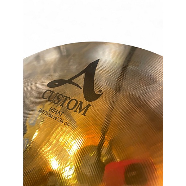 Used Zildjian 14in A Custom Hi Hat Pair Cymbal