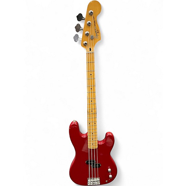 Used Squier Precision Bass Red Electric Bass Guitar