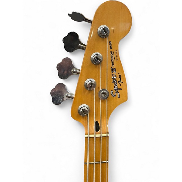 Used Squier Precision Bass Red Electric Bass Guitar