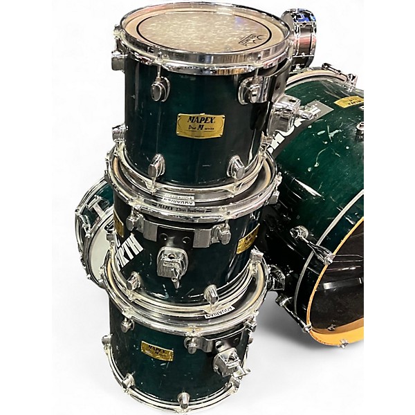 Used Mapex 5 Piece pro m Green Drum Kit