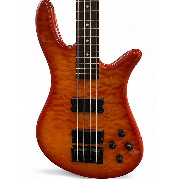 Used Spector Q4 Orange Electric Bass Guitar